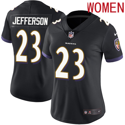2019 Women Baltimore Ravens #23 Jefferson black Nike Vapor Untouchable Limited NFL Jersey->baltimore ravens->NFL Jersey
